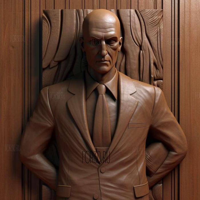 Agent 47 3 stl model for CNC